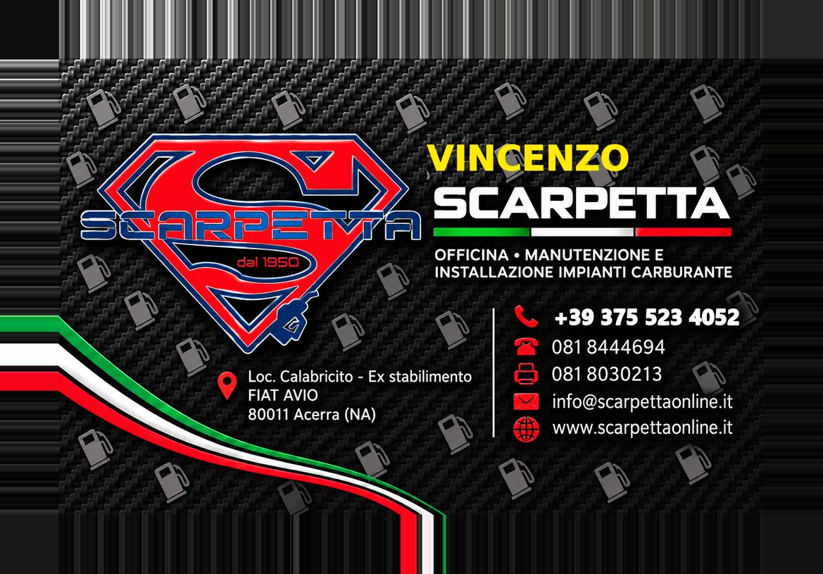 Biglietto da visita di Vincenzo Scarpetta, versione per la stampa